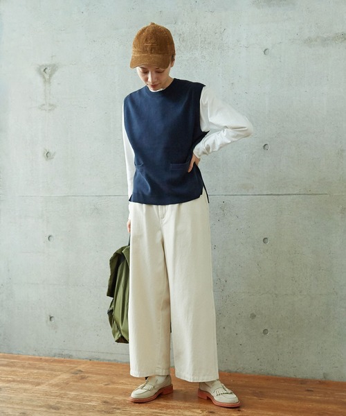 PAR ICI（パーリッシィ）の「チノ後ろゴム タックパンツ（チノパンツ・レディース・ネイビー/ベージュ/カーキ/アイボリー・FREE）」の6枚目の写真