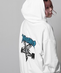 【THRASHER】 スケート ロゴ フーディー パーカー / 裏毛 / 刺繍 / バックプリント