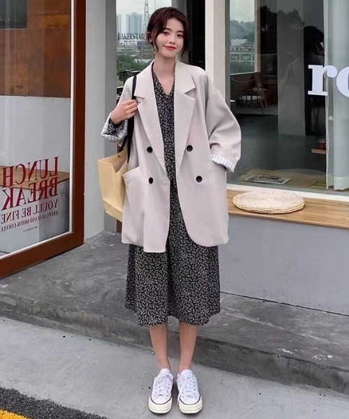 paravion（パラビオン）の「オーバーサイズジャケット（テーラードジャケット・レディース・オフホワイト/ブラック・FREE）」の10枚目の写真