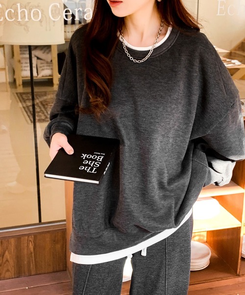 セール】重ね着風トレーナー（スウェット）｜by LEGNA（バイレグナ）の