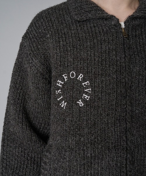 WISH FOR EVER(ウィッシュフォーエバー)の「DETROIT WOOL BLEND KNIT JACKET/デトロイトウールブレンドニットジャケット(ニット/セーター・メンズ・ワインレッド/オリーブ/チャコールグレー・SMALL/MEDIUM/LARGE)」の17枚目の写真