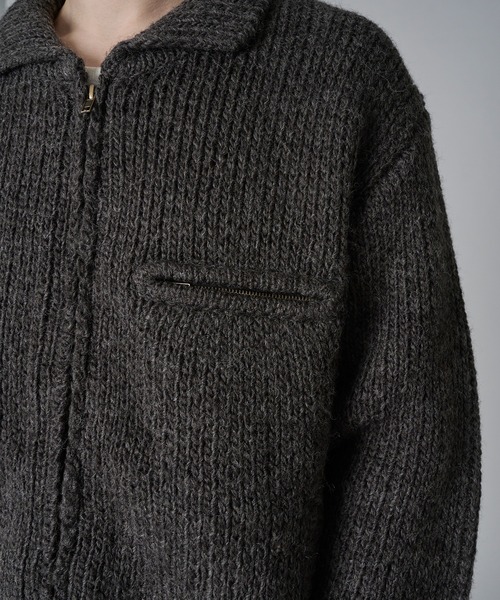 WISH FOR EVER(ウィッシュフォーエバー)の「DETROIT WOOL BLEND KNIT JACKET/デトロイトウールブレンドニットジャケット(ニット/セーター・メンズ・ワインレッド/オリーブ/チャコールグレー・SMALL/MEDIUM/LARGE)」の18枚目の写真