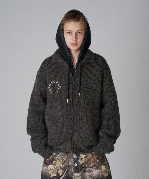 デトロイトニットジャケット DETROIT KNIT JACKET WISH FOR EVER セーター ニット DETROIT WOOL BLEND KNIT JACKET