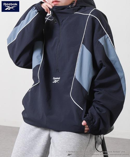 Reebok フード付きアノラックジャケット L/50 Reebok ナイロンジャケット リーボック ブランド ロゴ ワンポイント