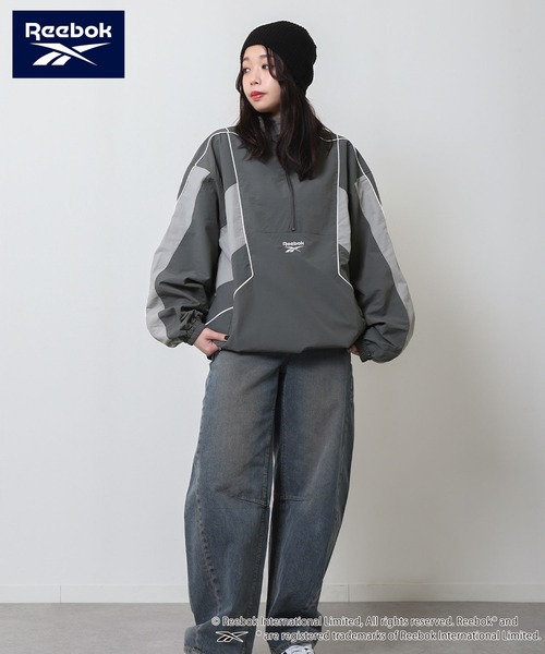 REEBOK】 パイピング ライン入り ナイロン フード アノラック