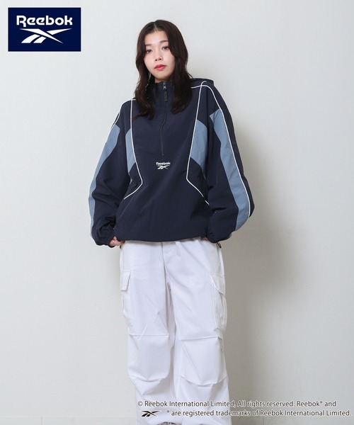 セール】【REEBOK】 パイピング ライン入り ナイロン フード