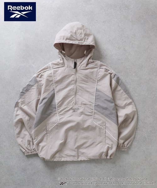 セール】【REEBOK】 パイピング ライン入り ナイロン フード