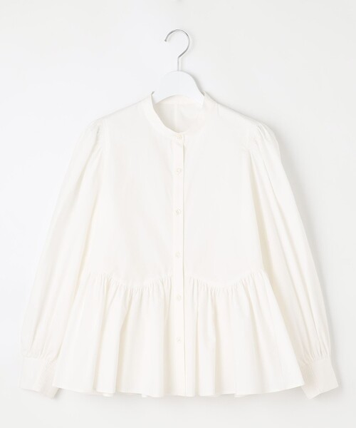 23区（ニジュウサンク）の「【SLOW/一部店舗限定】タンブラーコットンブロード ブラウス（シャツ/ブラウス・レディース・ホワイト系/ダルブルー系/ブルー系・40/38）」の6枚目の写真