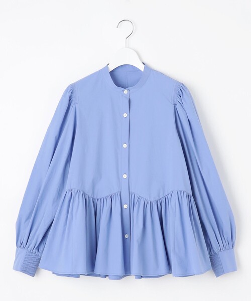 23区（ニジュウサンク）の「【SLOW/一部店舗限定】タンブラーコットンブロード ブラウス（シャツ/ブラウス・レディース・ホワイト系/ダルブルー系/ブルー系・40/38）」の8枚目の写真