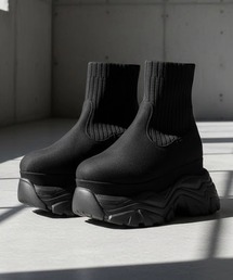 スリッポン ソックス ブーツ」に該当するブラック/黒色系の