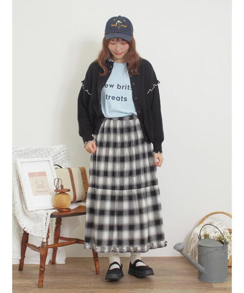 Samansa Mos2（サマンサ モスモス）の「◎柄アソートロゴロンT（Tシャツ/カットソー・レディース・イエロー/ブラウン/オフホワイト/ブルー/チャコールグレー/サックスブルー・F）」の20枚目の写真