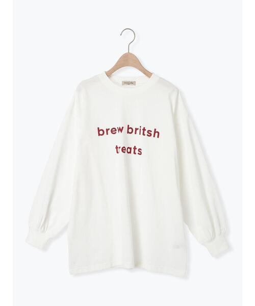 Samansa Mos2（サマンサ モスモス）の「◎柄アソートロゴロンT（Tシャツ/カットソー・レディース・イエロー/ブラウン/オフホワイト/ブルー/チャコールグレー/サックスブルー・F）」の7枚目の写真