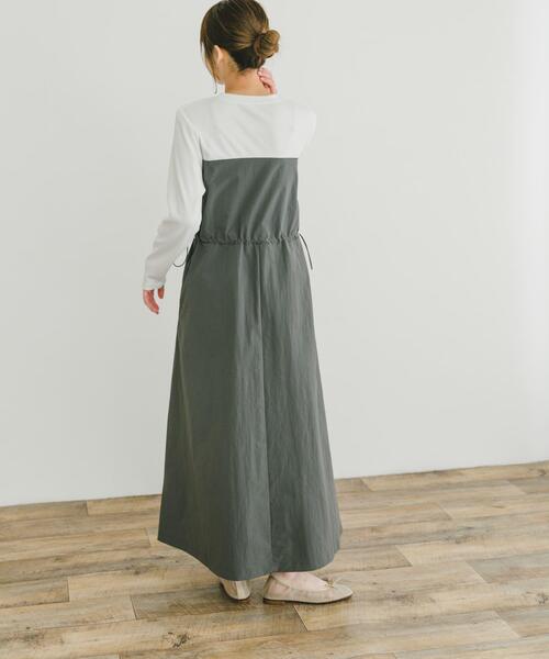 ITEMS URBANRESEARCH(アイテムズ アーバンリサーチ)の「ドッキングナイロンワンピース(ワンピース・レディース・カーキ/チャコールグレー・FREE)」の11枚目の写真