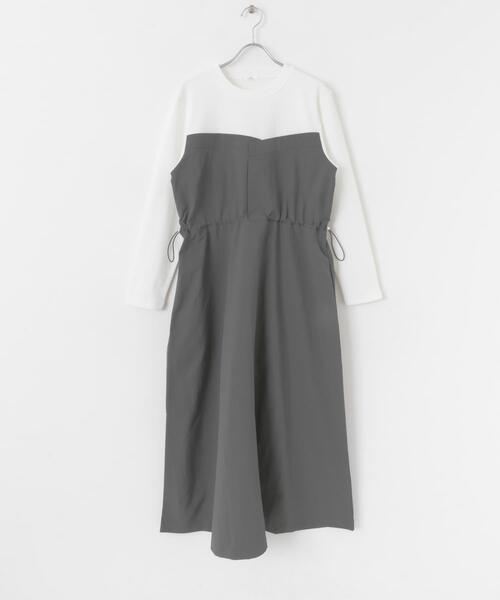 ITEMS URBANRESEARCH(アイテムズ アーバンリサーチ)の「ドッキングナイロンワンピース(ワンピース・レディース・カーキ/チャコールグレー・FREE)」の12枚目の写真
