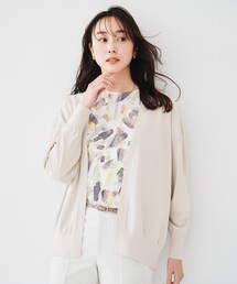 最終価格UNTITLED ホワイト カーディガン 44 UNTITLED｜【体型カバー/日除け】シアーニットカーディガン