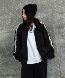 CORISCO（コリスコ）の「【CORISCO】 エステル テープ使い ライン柄 トラックジャケット / ジャージ（ジャージ）」