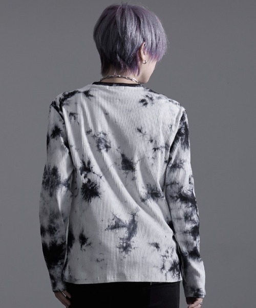 SILVER BULLET(シルバーバレット)の「『Bernings Sho/バーニングショー』ムラ染めテレコ長袖クルーTEE(Tシャツ/カットソー・メンズ・ブラック/ホワイト・XL/L/M)」の8枚目の写真