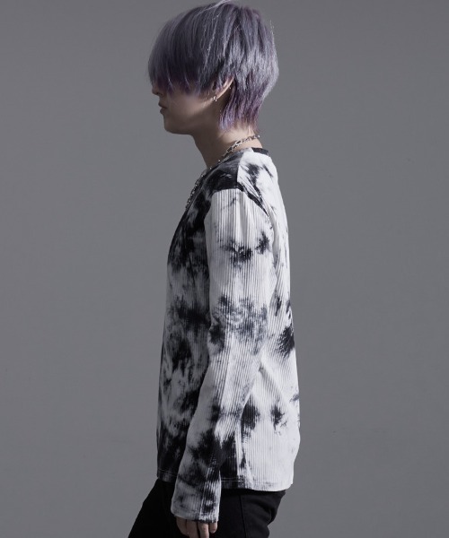 SILVER BULLET(シルバーバレット)の「『Bernings Sho/バーニングショー』ムラ染めテレコ長袖クルーTEE(Tシャツ/カットソー・メンズ・ブラック/ホワイト・XL/L/M)」の10枚目の写真