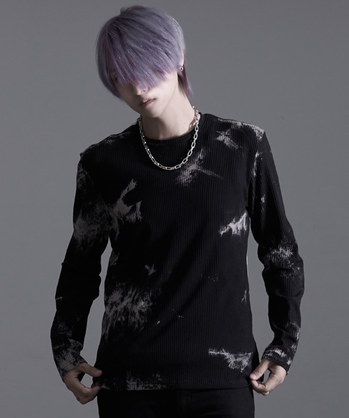 SILVER BULLET(シルバーバレット)の「『Bernings Sho/バーニングショー』ムラ染めテレコ長袖クルーTEE(Tシャツ/カットソー・メンズ・ブラック/ホワイト・XL/L/M)」の11枚目の写真