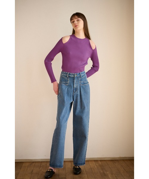 Estella.K(エステラケー)の「Elsa Mid Rise Loose Jean タックデニムパンツ(デニムパンツ・レディース・ネイビー/ブルー・SMALL/MEDIUM)」の12枚目の写真