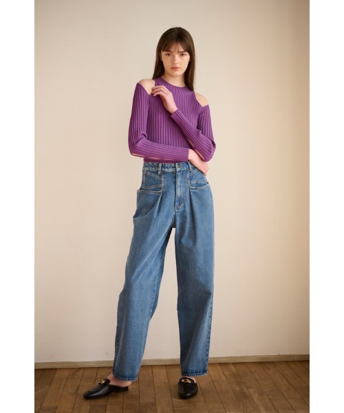 Estella.K(エステラケー)の「Elsa Mid Rise Loose Jean タックデニムパンツ(デニムパンツ・レディース・ネイビー/ブルー・SMALL/MEDIUM)」の14枚目の写真