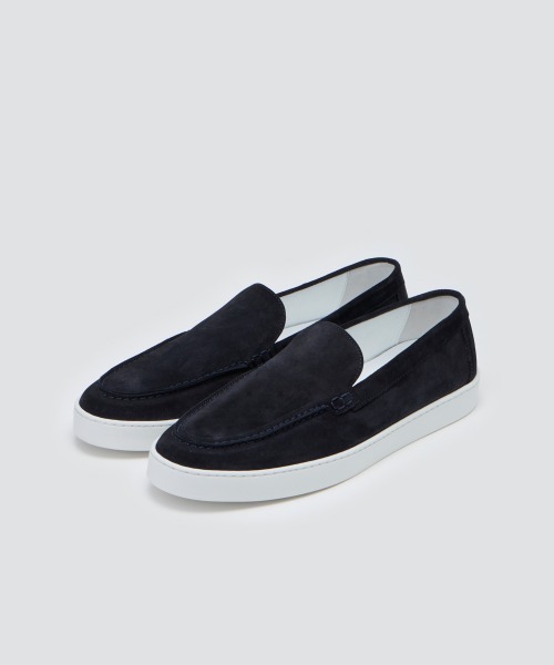BARTEX メンズ スウェード スリッポン 2.5cm NAVY（スリッポン
