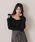 M DOLLY�i�G���h���[�j�́uasymmetry ribbon knit tops/�I�t�V�����_�[�A�V�����g���[�j�b�g�g�b�v�X�i�j�b�g/�Z�[�^�[�j�v�b�u���b�N