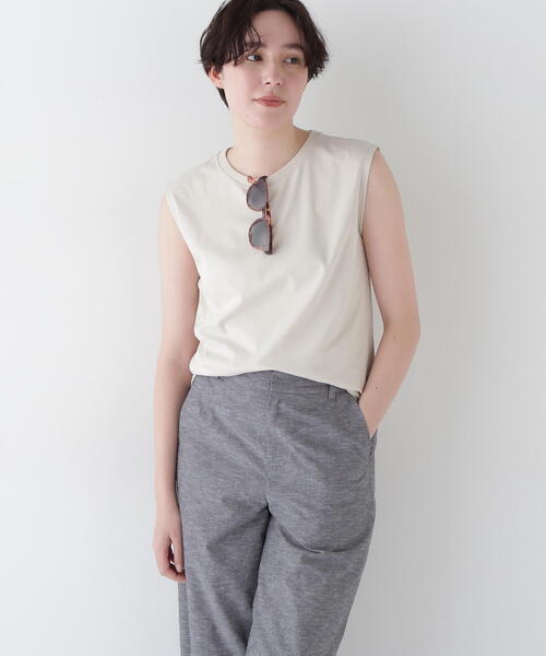 human woman(ヒューマンウーマン)の「◆ゼロロックタンクトップ(Tシャツ/カットソー・レディース・ホワイト/ベージュ・MEDIUM)」の3枚目の写真