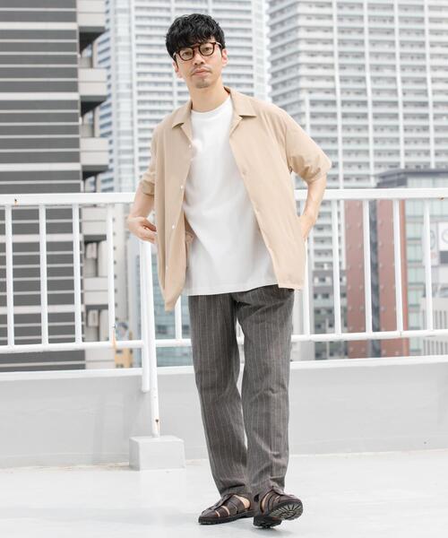 URBAN RESEARCH ROSSO MEN(アーバンリサーチロッソメン)の「『WEB限定』綿麻ストライプリラックステーパードパンツ(その他パンツ・メンズ・ライトグレー/チャコールグレー・LARGE/MEDIUM)」の4枚目の写真