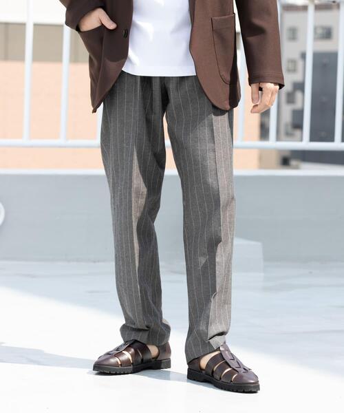 URBAN RESEARCH ROSSO MEN(アーバンリサーチロッソメン)の「『WEB限定』綿麻ストライプリラックステーパードパンツ(その他パンツ・メンズ・ライトグレー/チャコールグレー・LARGE/MEDIUM)」の7枚目の写真