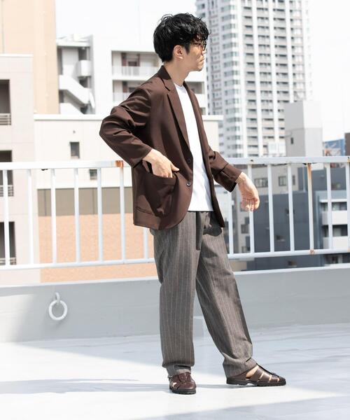 URBAN RESEARCH ROSSO MEN(アーバンリサーチロッソメン)の「『WEB限定』綿麻ストライプリラックステーパードパンツ(その他パンツ・メンズ・ライトグレー/チャコールグレー・LARGE/MEDIUM)」の12枚目の写真