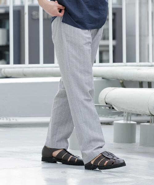 URBAN RESEARCH ROSSO MEN(アーバンリサーチロッソメン)の「『WEB限定』綿麻ストライプリラックステーパードパンツ(その他パンツ・メンズ・ライトグレー/チャコールグレー・LARGE/MEDIUM)」の18枚目の写真