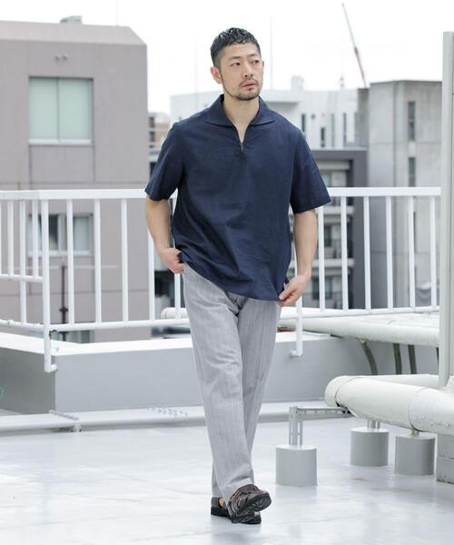 URBAN RESEARCH ROSSO MEN(アーバンリサーチロッソメン)の「『WEB限定』綿麻ストライプリラックステーパードパンツ(その他パンツ・メンズ・ライトグレー/チャコールグレー・LARGE/MEDIUM)」の19枚目の写真