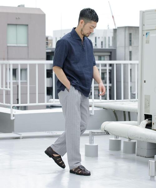 URBAN RESEARCH ROSSO MEN(アーバンリサーチロッソメン)の「『WEB限定』綿麻ストライプリラックステーパードパンツ(その他パンツ・メンズ・ライトグレー/チャコールグレー・LARGE/MEDIUM)」の20枚目の写真