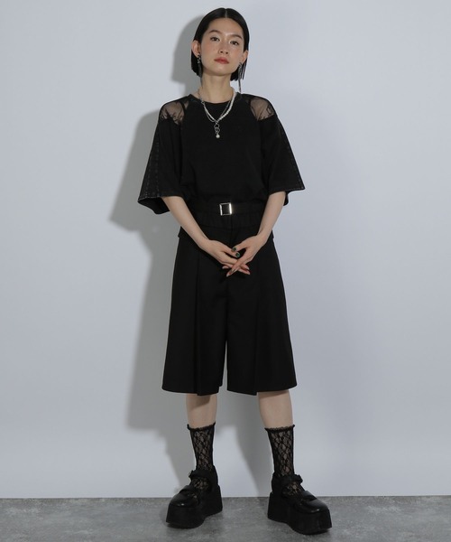 HARE(ハレ)の「レースキリカエTシャツ(HARE)(Tシャツ/カットソー・レディース・ホワイト/ブラック/ブルー/ブラック系その他/ブラック系その他2/ボルドー/オフホワイト/グレー・FREE)」の13枚目の写真