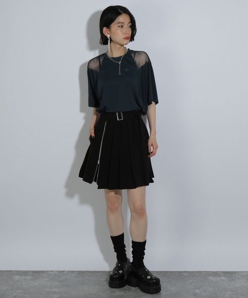 HARE(ハレ)の「レースキリカエTシャツ(HARE)(Tシャツ/カットソー・レディース・ホワイト/ブラック/ブルー/ブラック系その他/ブラック系その他2/ボルドー/オフホワイト/グレー・FREE)」の16枚目の写真