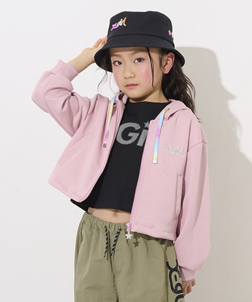 X-girl Stages（エックスガールステージス）の「メッシュロゴショート丈半袖Tシャツ（Tシャツ/カットソー・キッズ・ライトブルー/ブラック/ピンク・110cm/130cm/120cm/140cm/90cm/100cm）」の4枚目の写真