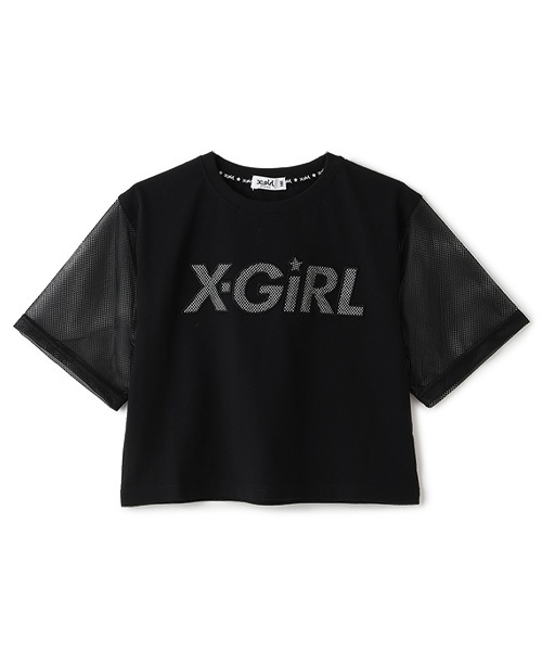 X-girl Stages（エックスガールステージス）の「メッシュロゴショート丈半袖Tシャツ（Tシャツ/カットソー・キッズ・ライトブルー/ブラック/ピンク・110cm/130cm/120cm/140cm/90cm/100cm）」の6枚目の写真