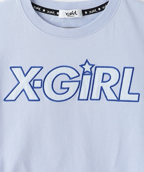 X-girl Stages（エックスガールステージス）の「メッシュロゴショート丈半袖Tシャツ（Tシャツ/カットソー・キッズ・ライトブルー/ブラック/ピンク・110cm/130cm/120cm/140cm/90cm/100cm）」の9枚目の写真
