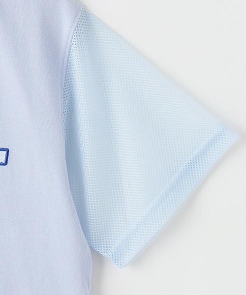 X-girl Stages（エックスガールステージス）の「メッシュロゴショート丈半袖Tシャツ（Tシャツ/カットソー・キッズ・ライトブルー/ブラック/ピンク・110cm/130cm/120cm/140cm/90cm/100cm）」の11枚目の写真