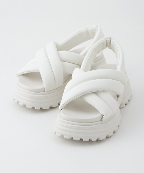 Honeys（ハニーズ）の「厚底パテッドサンダル（サンダル・レディース・ブラック×ホワイト/ライトグレー/ブラック/アイボリー・LL/S/M/L）」の12枚目の写真