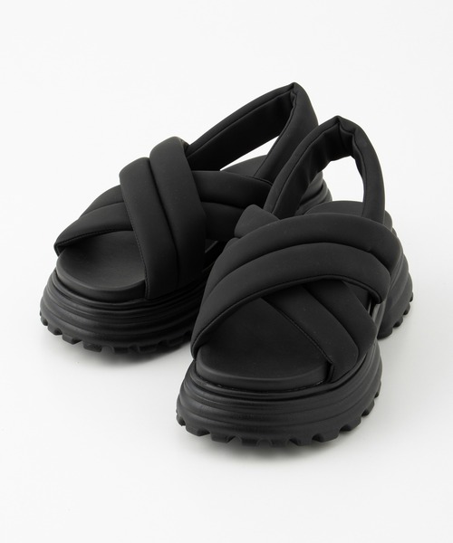 Honeys（ハニーズ）の「厚底パテッドサンダル（サンダル・レディース・ブラック×ホワイト/ライトグレー/ブラック/アイボリー・LL/S/M/L）」の15枚目の写真