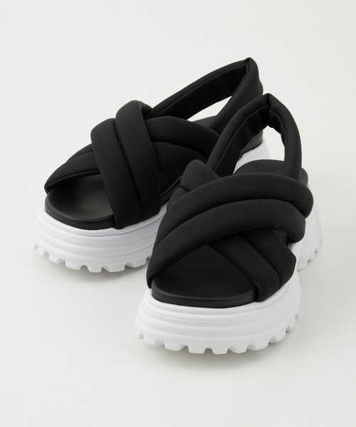 Honeys（ハニーズ）の「厚底パテッドサンダル（サンダル・レディース・ブラック×ホワイト/ライトグレー/ブラック/アイボリー・LL/S/M/L）」の18枚目の写真