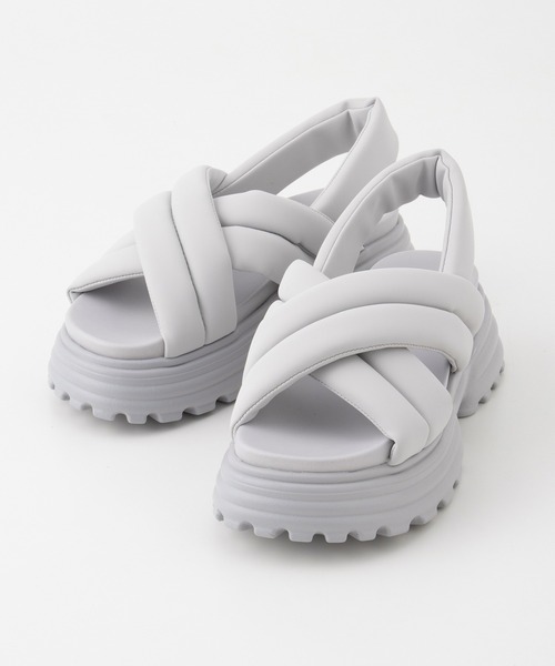 Honeys（ハニーズ）の「厚底パテッドサンダル（サンダル・レディース・ブラック×ホワイト/ライトグレー/ブラック/アイボリー・LL/S/M/L）」の21枚目の写真