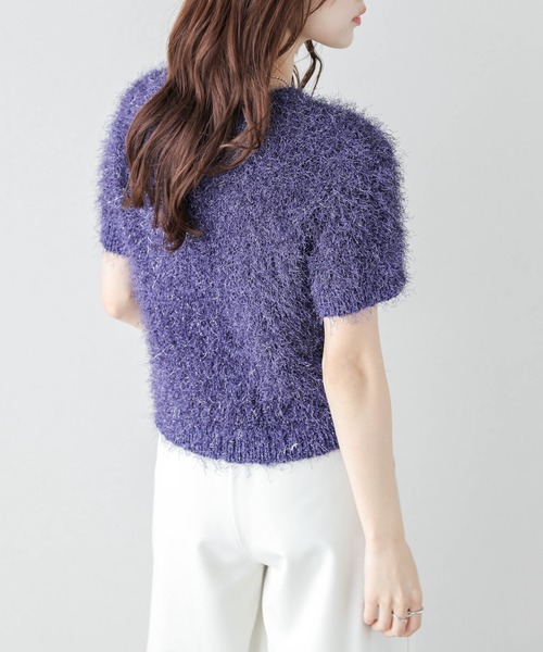 AMELY(エミリー)の「シャギーニットトップス(Tシャツ/カットソー・レディース・ブラック/グレー/ベージュ/ブラウン/テラコッタ/ダークブラウン/パープル・フリー)」の17枚目の写真