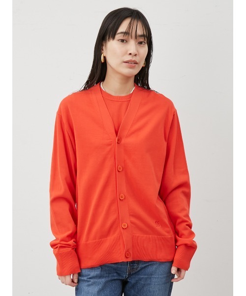 AURALEE オレンジ Vネックカーディガン Vネックカーディガン – Tricot d'or