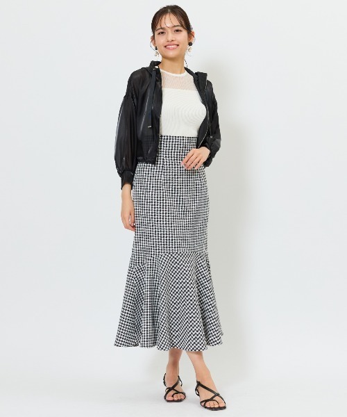 AND COUTURE(アンドクチュール)の「シアー切替ノースリトップス(ニット/セーター・レディース・ライトグレー/オフホワイト/ピンク/ベージュ/ブラック・FREE)」の11枚目の写真