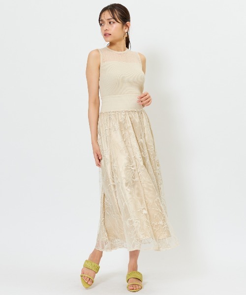 AND COUTURE(アンドクチュール)の「シアー切替ノースリトップス(ニット/セーター・レディース・ライトグレー/オフホワイト/ピンク/ベージュ/ブラック・FREE)」の15枚目の写真