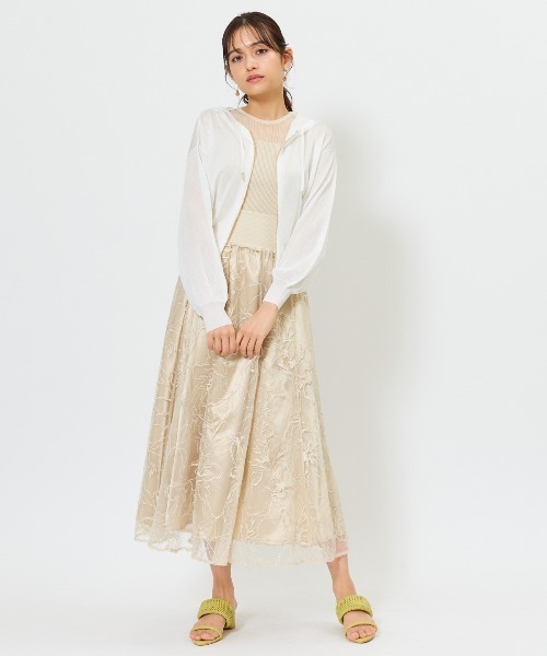 AND COUTURE(アンドクチュール)の「シアー切替ノースリトップス(ニット/セーター・レディース・ライトグレー/オフホワイト/ピンク/ベージュ/ブラック・FREE)」の17枚目の写真