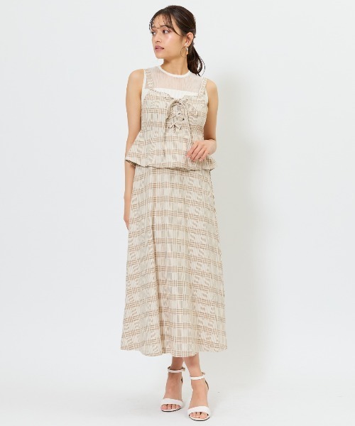 AND COUTURE(アンドクチュール)の「シアー切替ノースリトップス(ニット/セーター・レディース・ライトグレー/オフホワイト/ピンク/ベージュ/ブラック・FREE)」の18枚目の写真
